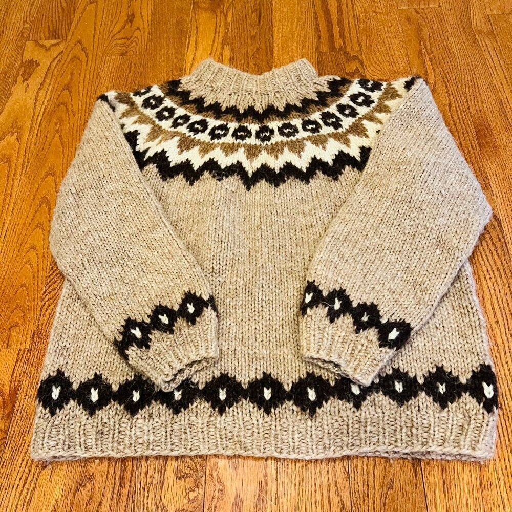 Hilda ltd Icelandic Wool Hand Knit Nordic Sweater Size Medium - Picture 7 of 16